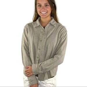 GAP Tan Heavy Weight Button Down Shirt Wear as ShirtJac Size Medium